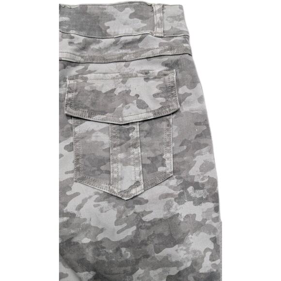 SPANX Cargo Pants Women L Gray Camo Utility Stretch Skinny Pull On Large - Picture 4 of 11